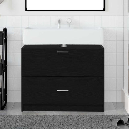 vidaXL Bathroom Cabinet Black Oak 78 x 37 x 59 cm Engineered wood