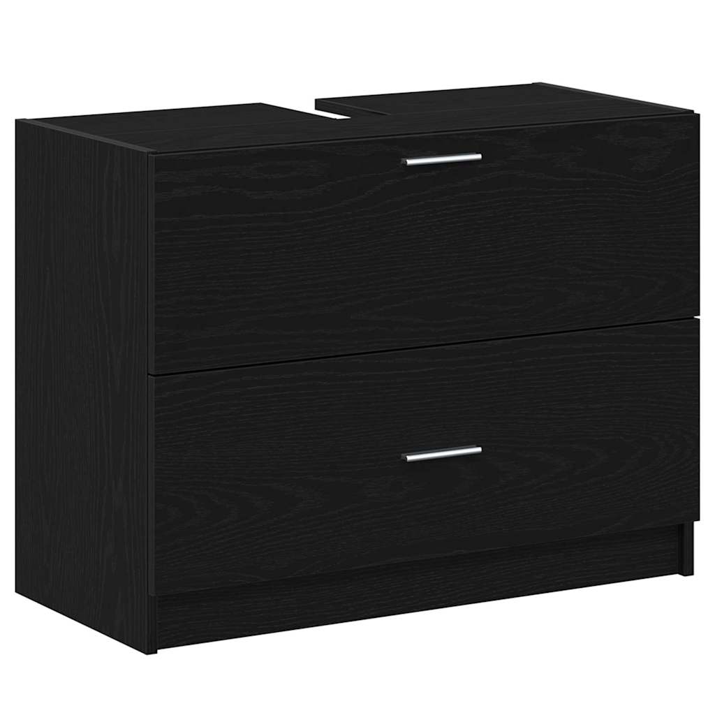 vidaXL Bathroom Cabinet Black Oak 78 x 37 x 59 cm Engineered wood