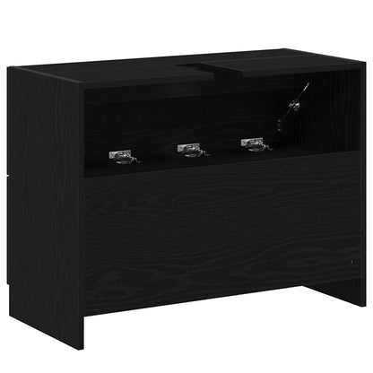vidaXL Bathroom Cabinet Black Oak 78 x 37 x 59 cm Engineered wood