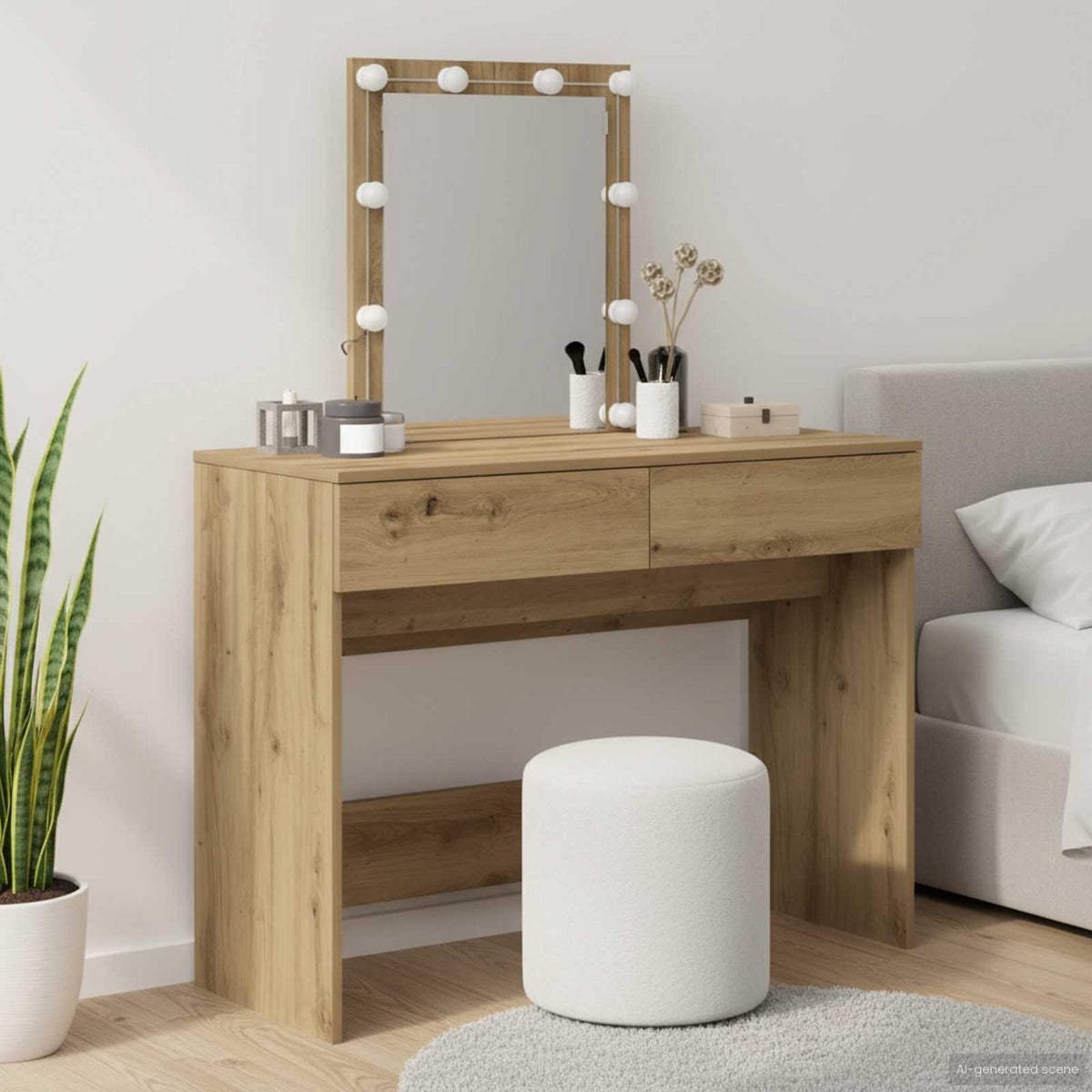 vidaXL Dressing Table Artisan Oak 100 x 40 x 130 cm Engineered Wood