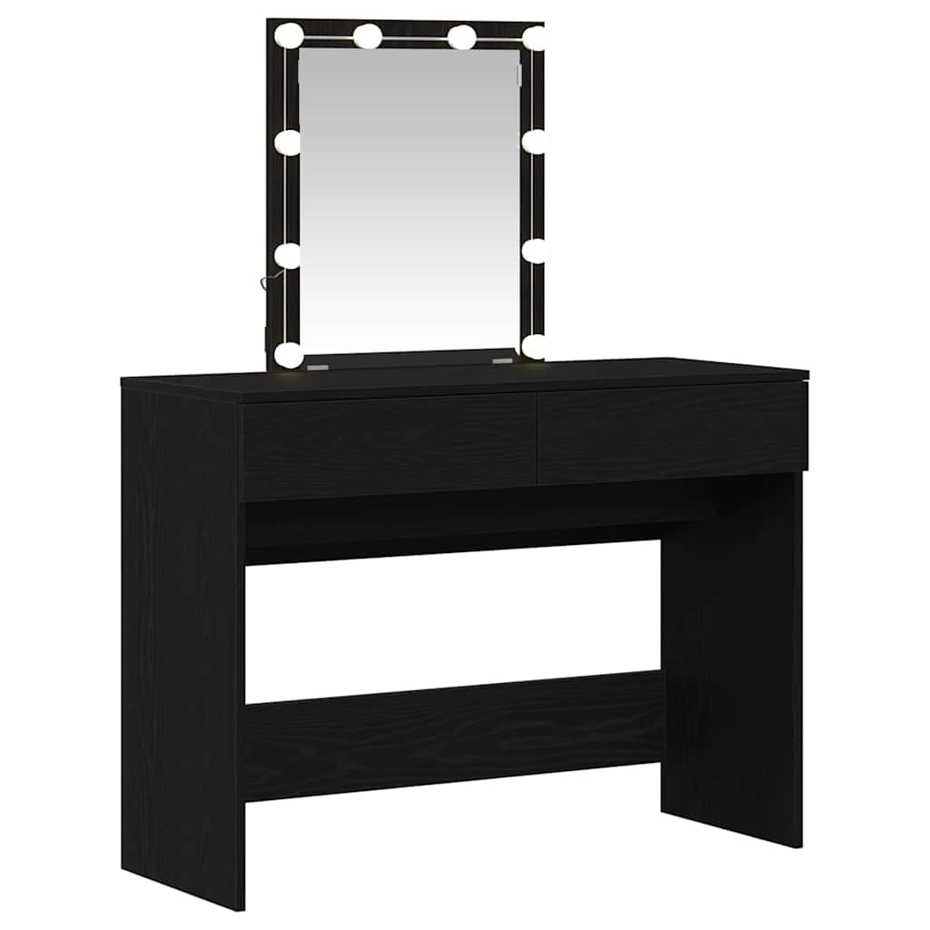 vidaXL Dressing Table Black Oak 100 x 40 x 130 cm Engineered Wood