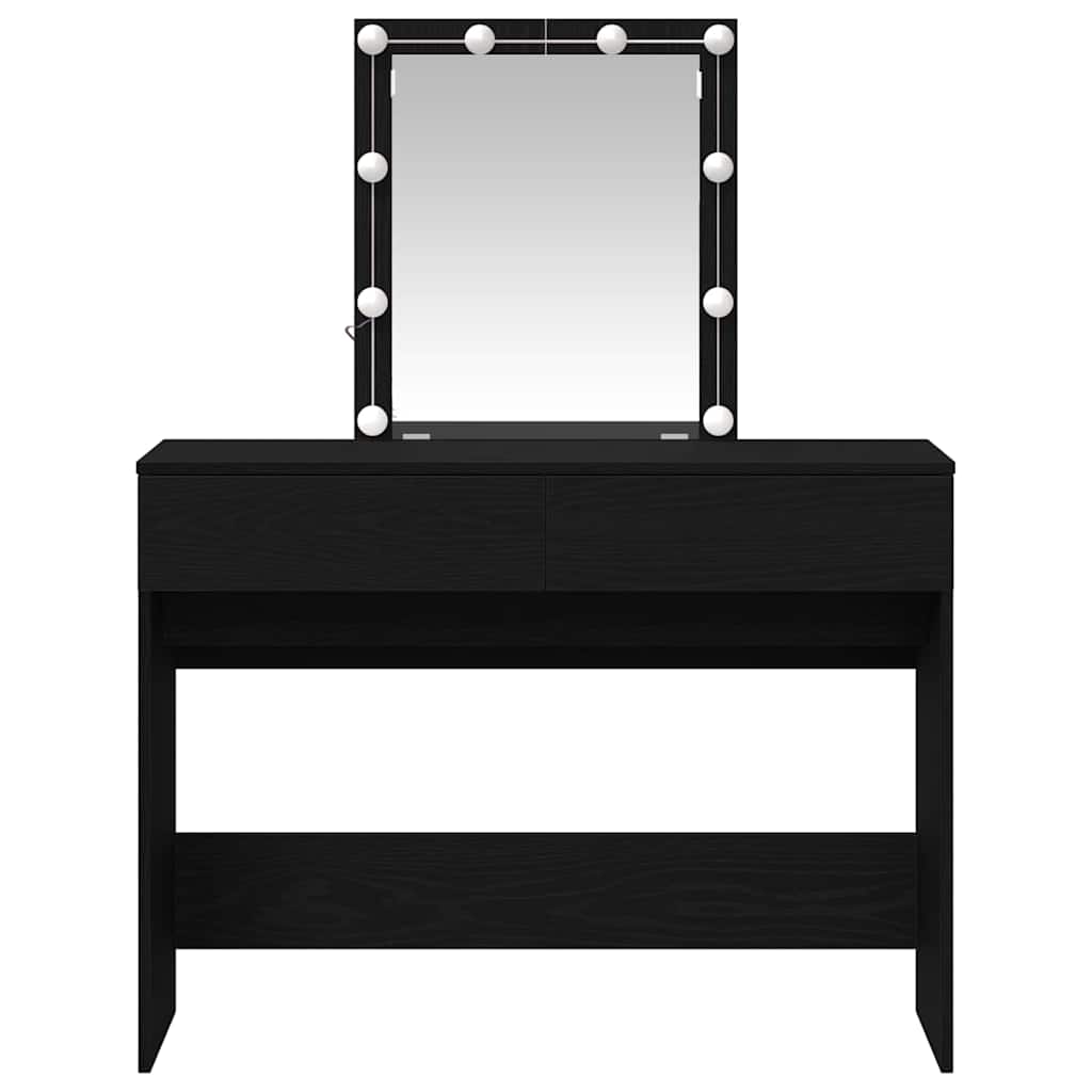 vidaXL Dressing Table Black Oak 100 x 40 x 130 cm Engineered Wood