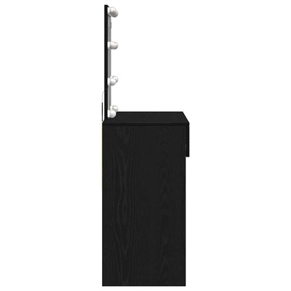vidaXL Dressing Table Black Oak 100 x 40 x 130 cm Engineered Wood