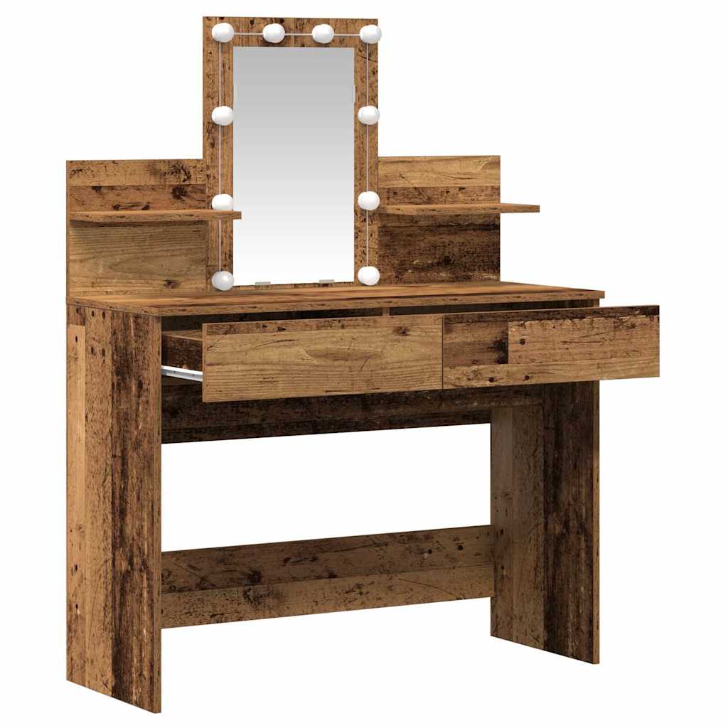 vidaXL Dressing Table Old Wood 100 x 40 x 130 cm Engineered Wood