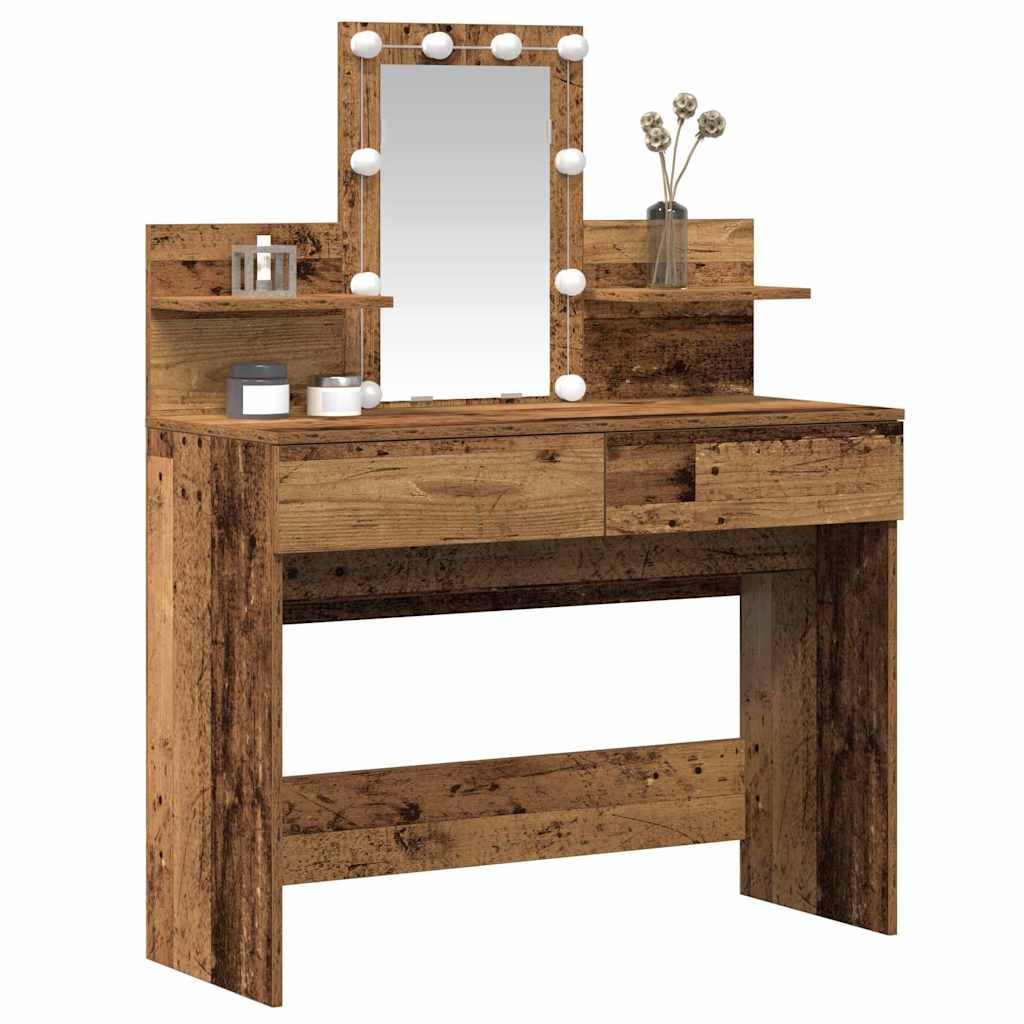 vidaXL Dressing Table Old Wood 100 x 40 x 130 cm Engineered Wood