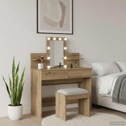 vidaXL Dressing Table Artisan Oak 100 x 40 x 130 cm Engineered Wood