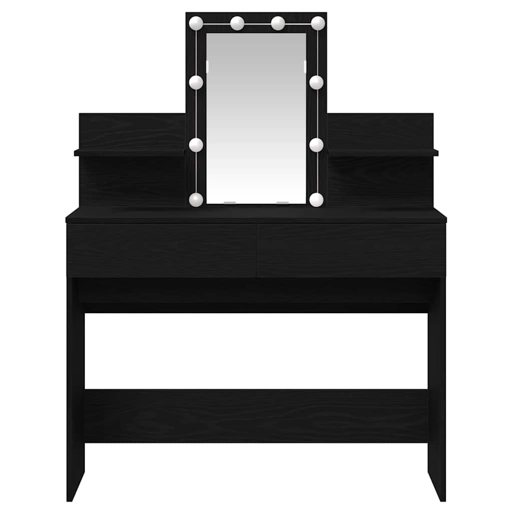 vidaXL Dressing Table Black Oak 100 x 40 x 130 cm Engineered Wood