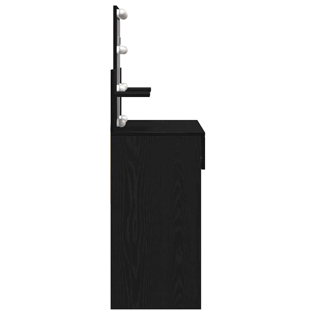 vidaXL Dressing Table Black Oak 100 x 40 x 130 cm Engineered Wood