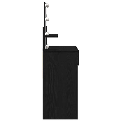 vidaXL Dressing Table Black Oak 100 x 40 x 130 cm Engineered Wood