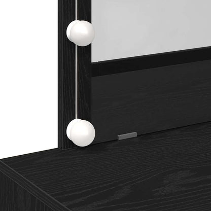 vidaXL Dressing Table Black Oak 100 x 40 x 120 cm Engineered Wood