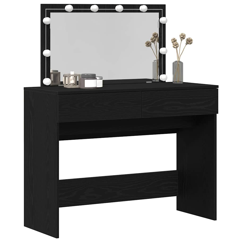 vidaXL Dressing Table Black Oak 100 x 40 x 120 cm Engineered Wood