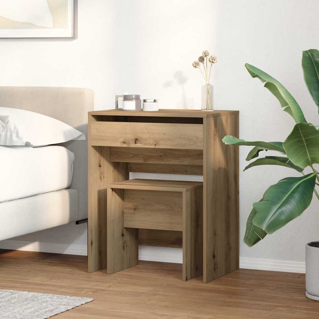vidaXL Dressing Table 2 pcs Artisan oak 60 x 40 x 75 cm