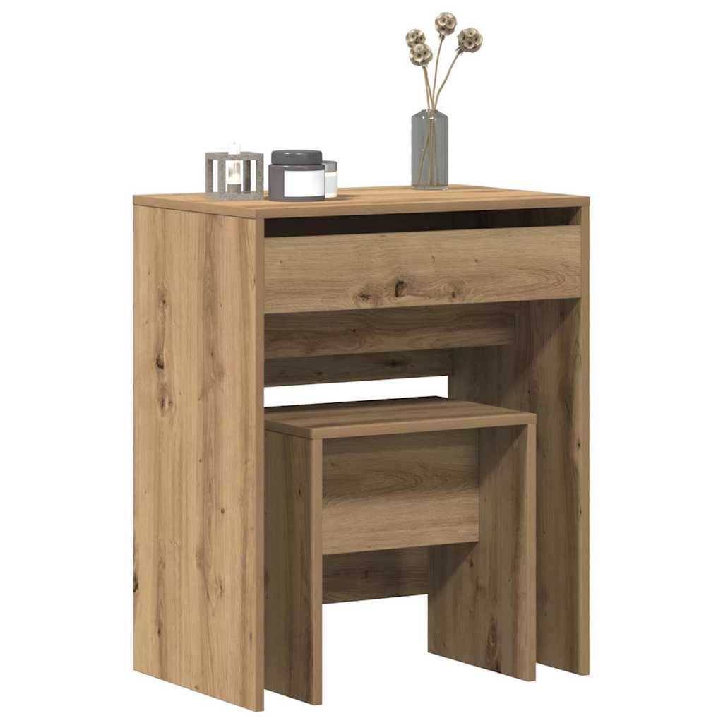 vidaXL Dressing Table 2 pcs Artisan oak 60 x 40 x 75 cm