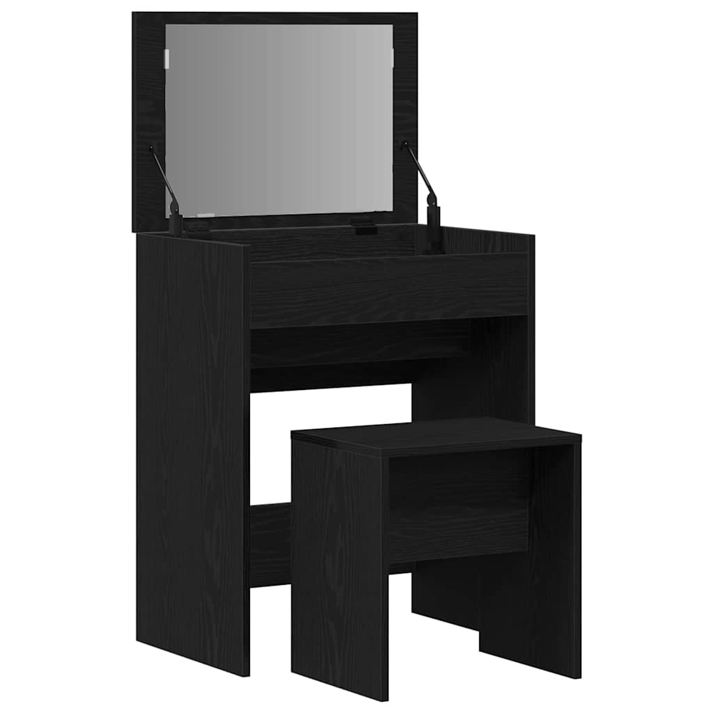 vidaXL Dressing Table 2 pcs Black oak 60 x 40 x 75 cm Engineered Wood