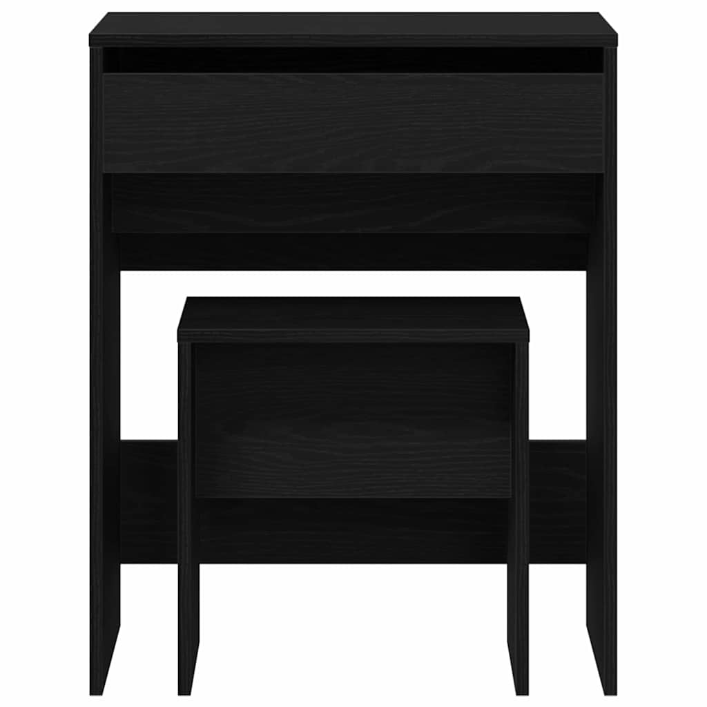 vidaXL Dressing Table 2 pcs Black oak 60 x 40 x 75 cm Engineered Wood