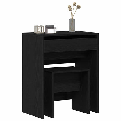 vidaXL Dressing Table 2 pcs Black oak 60 x 40 x 75 cm Engineered Wood