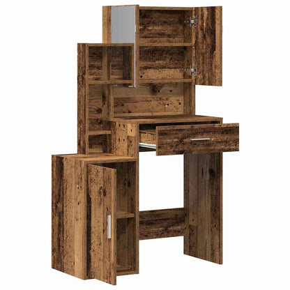 vidaXL Dressing Table Old Wood 80 x 35 x 132 cm Engineered Wood