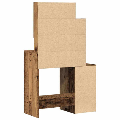 vidaXL Dressing Table Old Wood 80 x 35 x 132 cm Engineered Wood