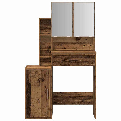 vidaXL Dressing Table Old Wood 80 x 35 x 132 cm Engineered Wood