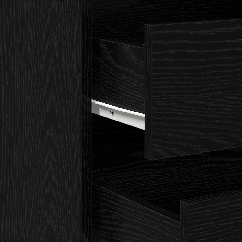 vidaXL Drawer Cabinet Black 61 x 41 x 58 cm Engineered Wood