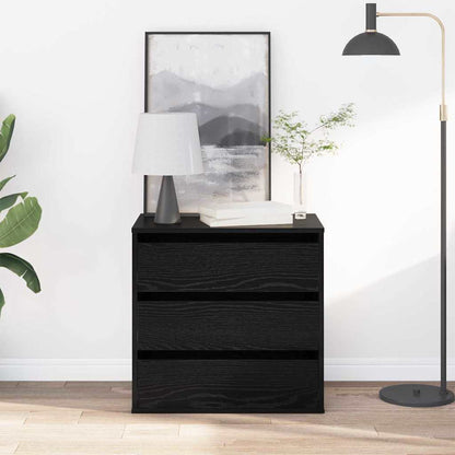 vidaXL Drawer Cabinet Black 61 x 41 x 58 cm Engineered Wood