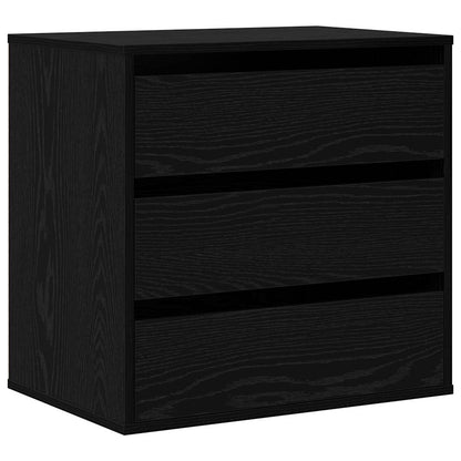 vidaXL Drawer Cabinet Black 61 x 41 x 58 cm Engineered Wood
