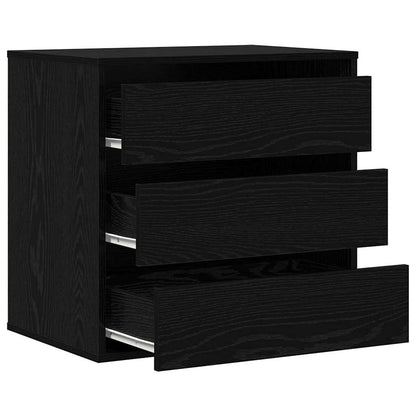 vidaXL Drawer Cabinet Black 61 x 41 x 58 cm Engineered Wood