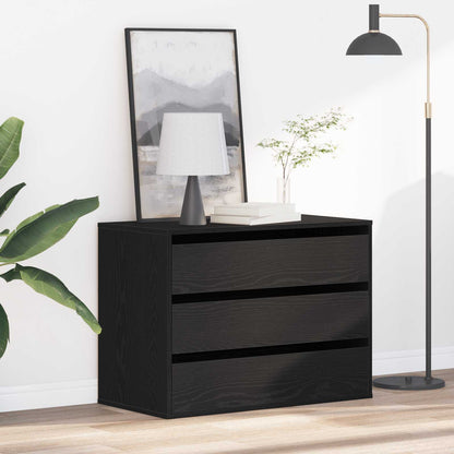 vidaXL Drawer Cabinet 3-Drawer Black 80 x 41 x 58 cm Engineered Wood