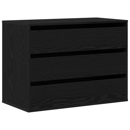 vidaXL Drawer Cabinet 3-Drawer Black 80 x 41 x 58 cm Engineered Wood