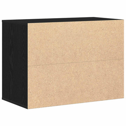 vidaXL Drawer Cabinet Black 80 x 41 x 58 cm Engineered Wood