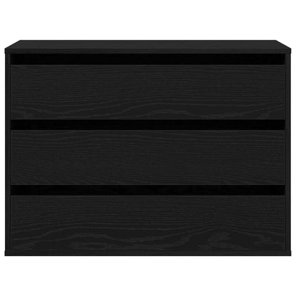 vidaXL Drawer Cabinet Black 80 x 41 x 58 cm Engineered Wood