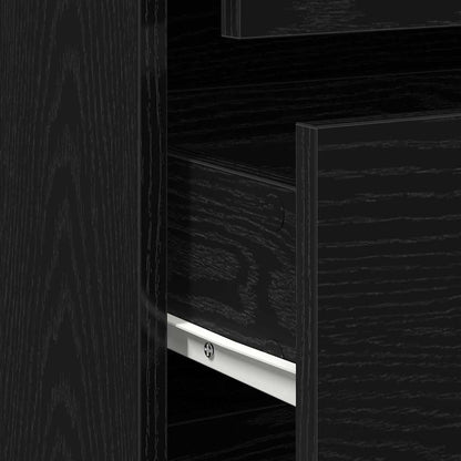 vidaXL Drawer Cabinet Black 40 x 41 x 76 cm Engineered Wood