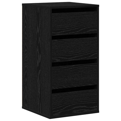 vidaXL Drawer Cabinet 3-Drawer Black 40 x 41 x 76 cm Engineered Wood