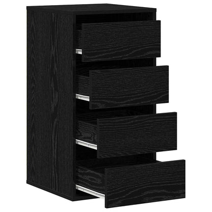 vidaXL Drawer Cabinet Black 40 x 41 x 76 cm Engineered Wood