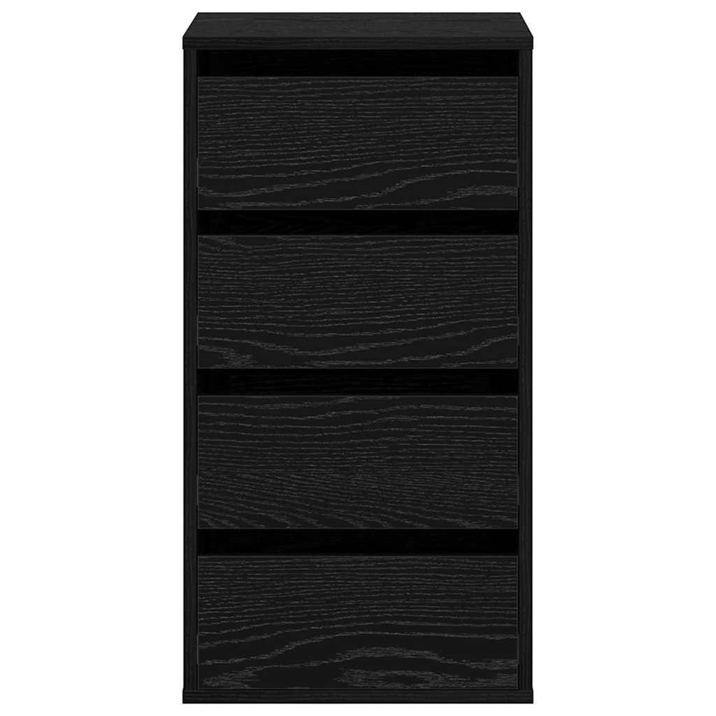 vidaXL Drawer Cabinet Black 40 x 41 x 76 cm Engineered Wood