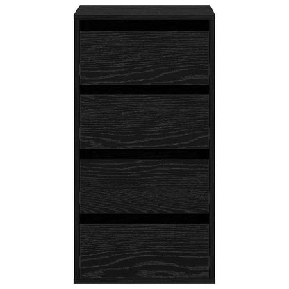 vidaXL Drawer Cabinet Black 40 x 41 x 76 cm Engineered Wood