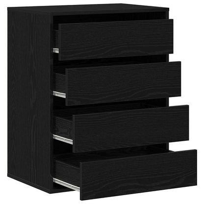 vidaXL Drawer Cabinet Black 60 x 41 x 76 cm Engineered Wood