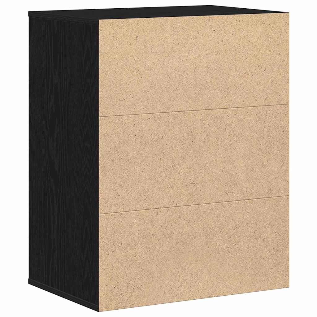 vidaXL Drawer Cabinet Black 60 x 41 x 76 cm Engineered Wood