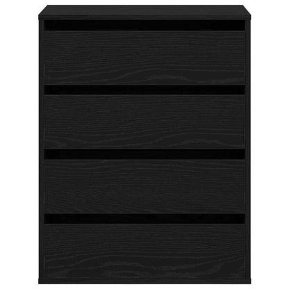 vidaXL Drawer Cabinet Black 60 x 41 x 76 cm Engineered Wood