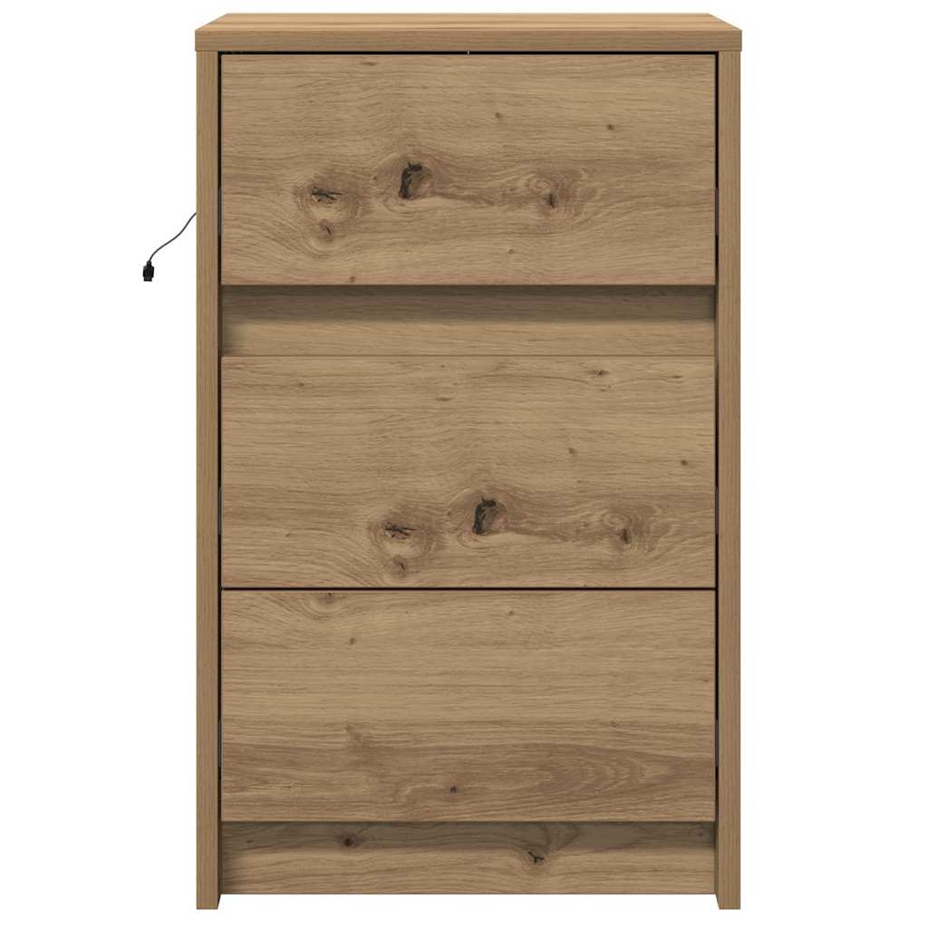 vidaXL Bedside Cabinet Artisan Oak 38 x 34 x 61 cm Engineered wood
