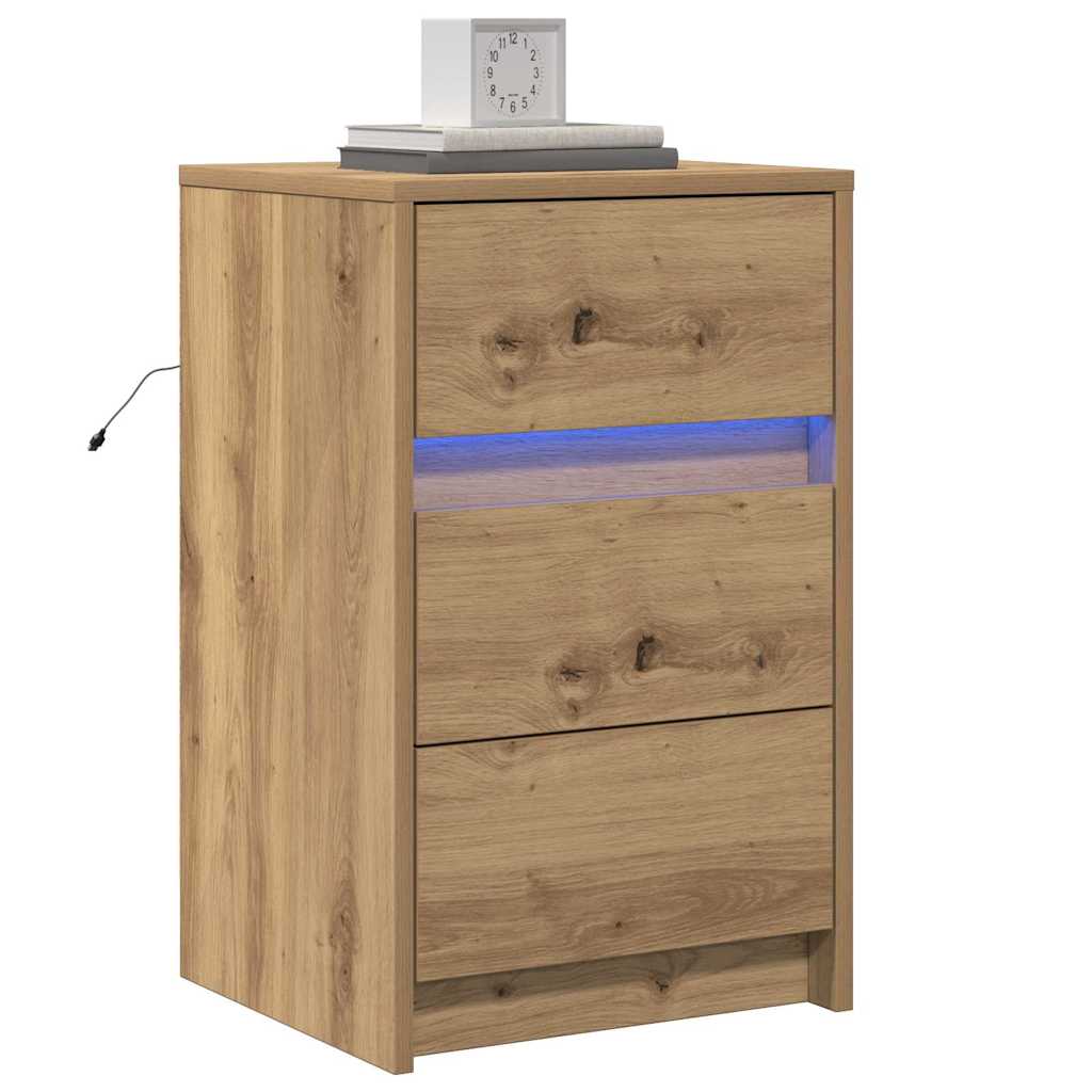vidaXL Bedside Cabinet Artisan Oak 38 x 34 x 61 cm Engineered wood