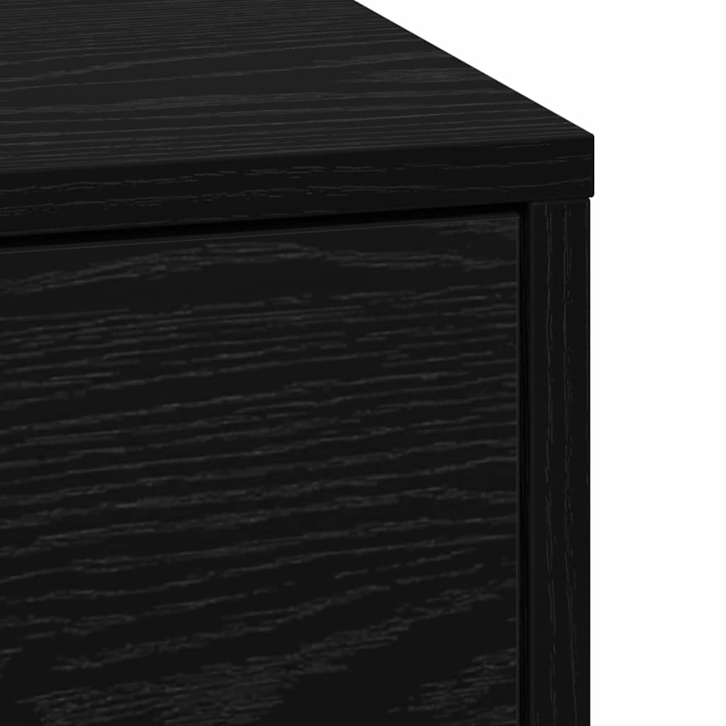 vidaXL Bedside Cabinet Black Oak 38 x 34 x 61 cm Engineered wood