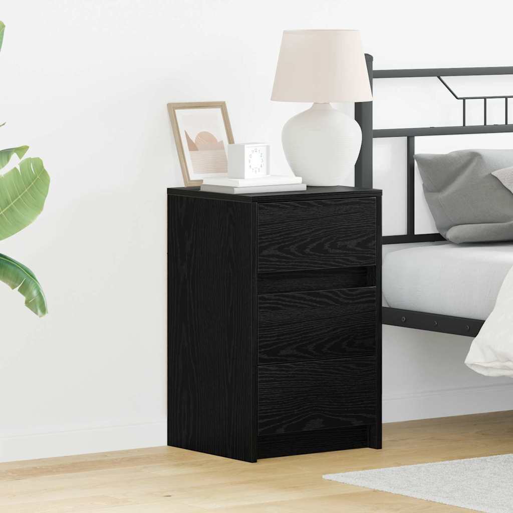 vidaXL Bedside Cabinet Black Oak 38 x 34 x 61 cm Engineered wood