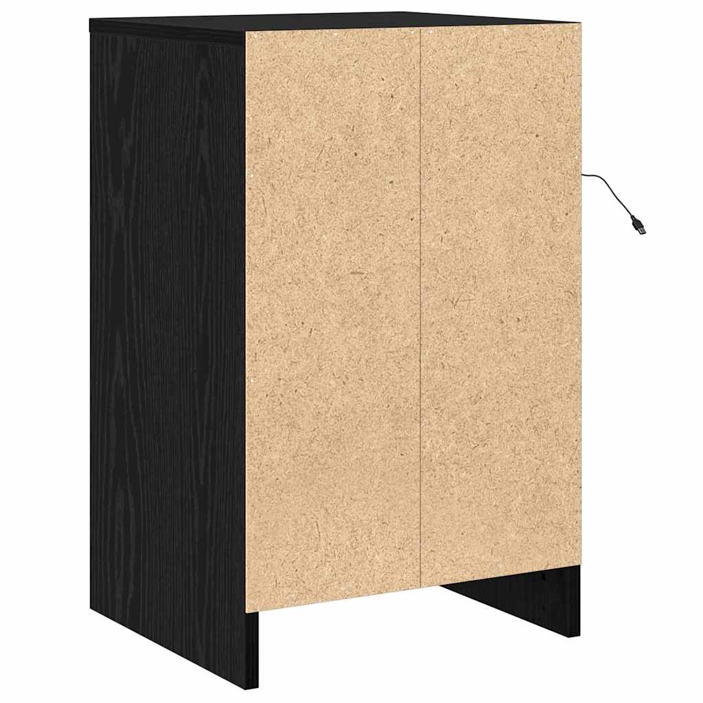 vidaXL Bedside Cabinet Black Oak 38 x 34 x 61 cm Engineered wood