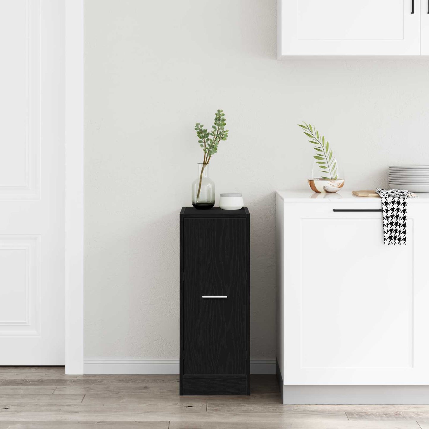 vidaXL Apothecary Cabinet Black oak 30 x 41 x 77.5 cm Engineered wood
