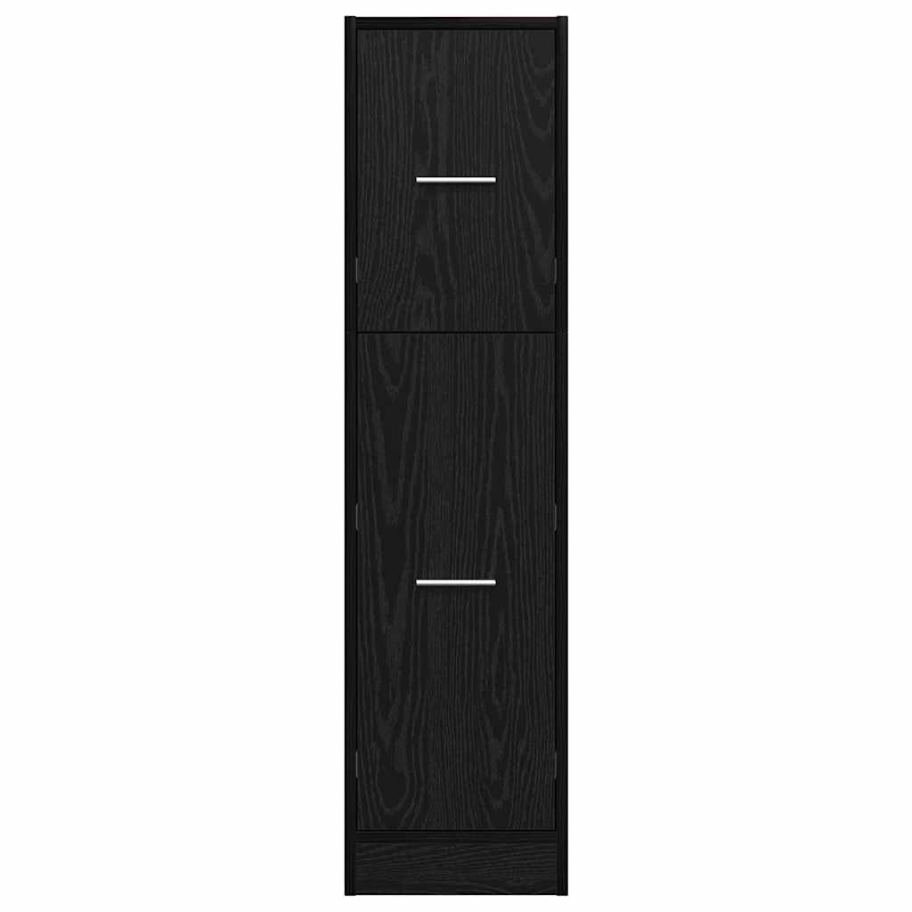 vidaXL Apothecary Cabinet Black oak 30 x 41 x 118 cm Engineered wood