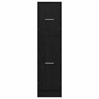 vidaXL Apothecary Cabinet Black oak 30 x 41 x 118 cm Engineered wood