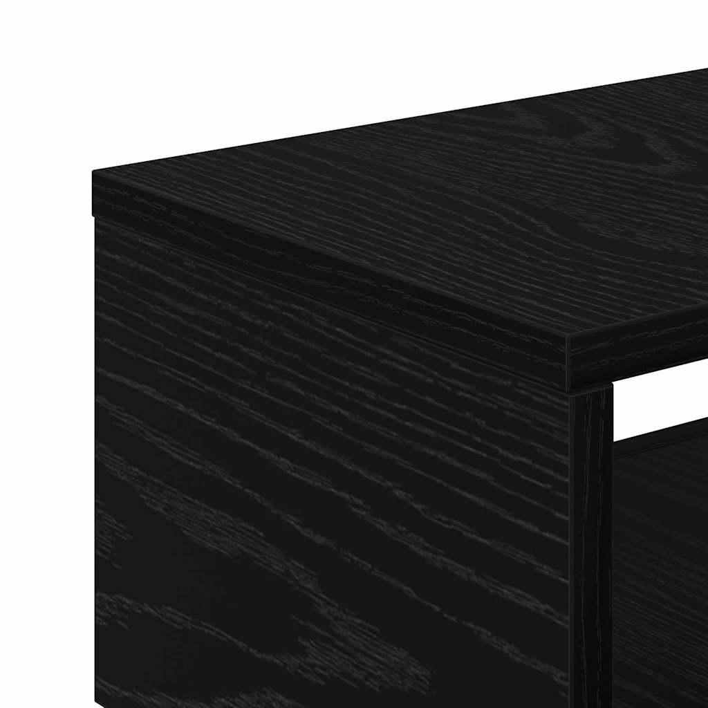 vidaXL Bathroom Furniture Set with Wheel Black Oak 33 x 23 x 65 cm