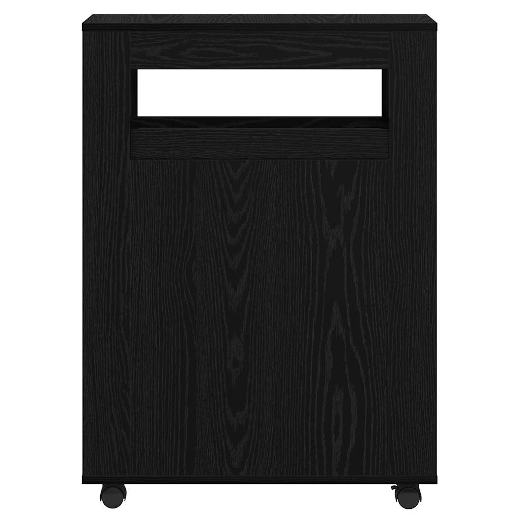 vidaXL Bathroom Furniture Set with Wheel Black Oak 65 x 23 x 87 cm