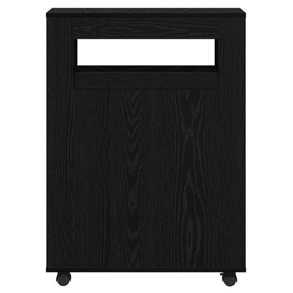 vidaXL Bathroom Furniture Set with Wheel Black Oak 65 x 23 x 87 cm